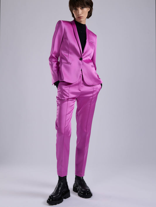Pink satin fitted jacket