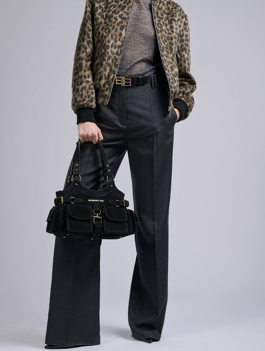 Blouson Teddy en jacquard léopard