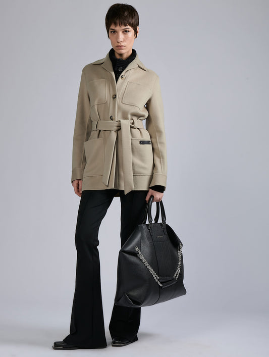 "Big Chamallow" bag in black leather

