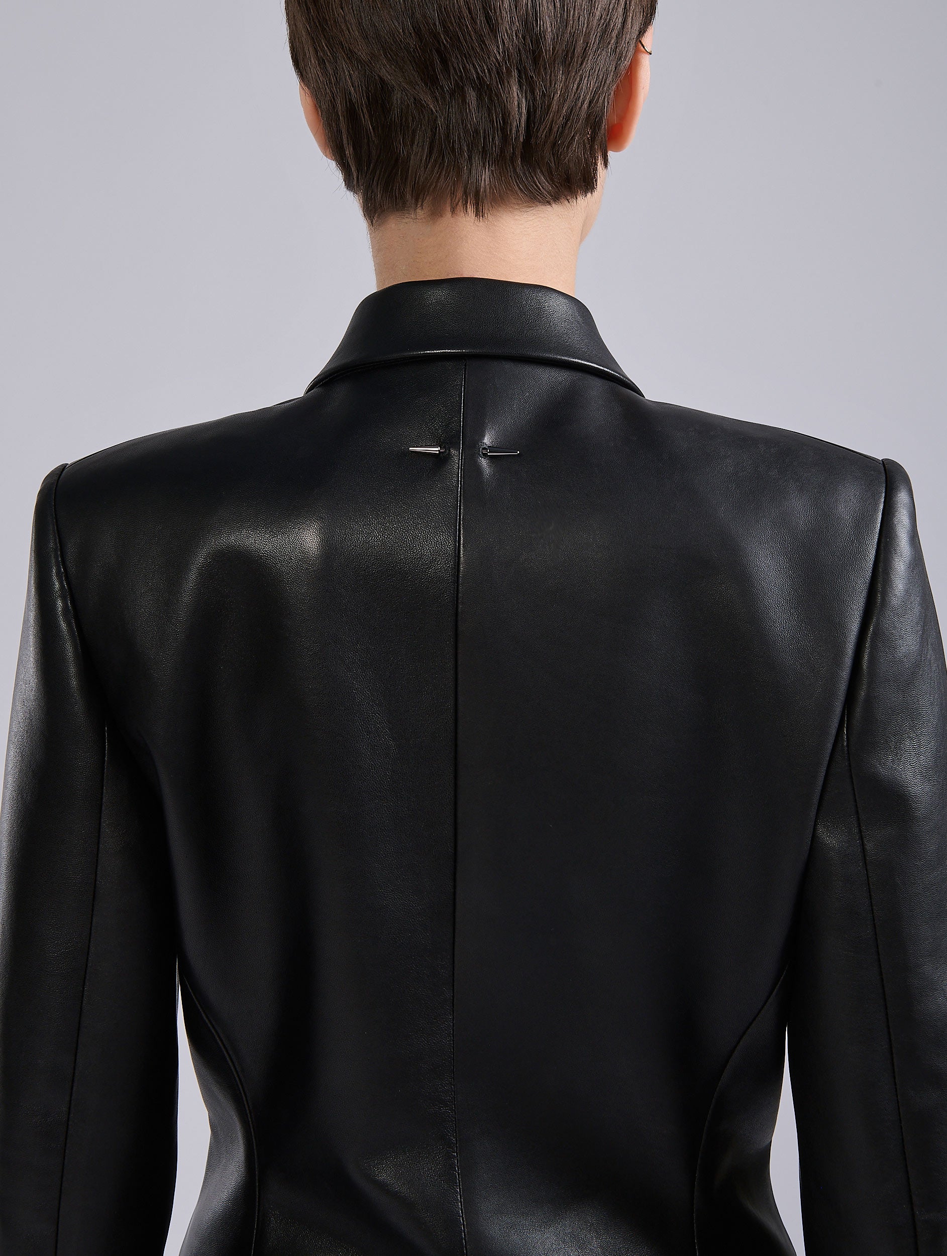 Women Ready-to-wear | Black plongé leather jacket | Barbara Bui