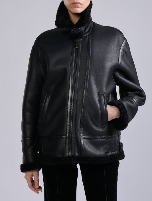 Brown shearling jacket
