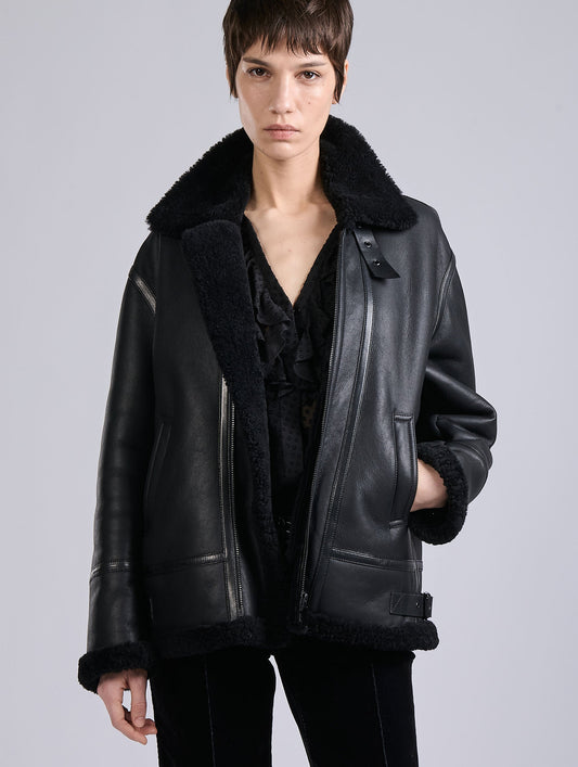 Brown shearling jacket
