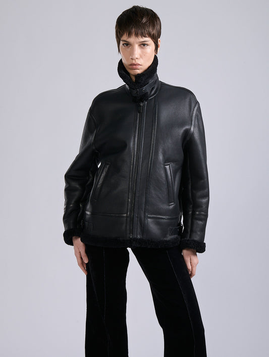 Brown shearling jacket
