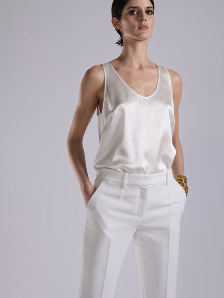CLARA SATIN TANK TOP / AMERI（Air Flow Square Neckline Tank