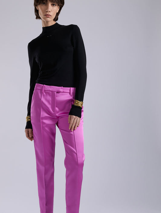 Pink satin Roxy trousers