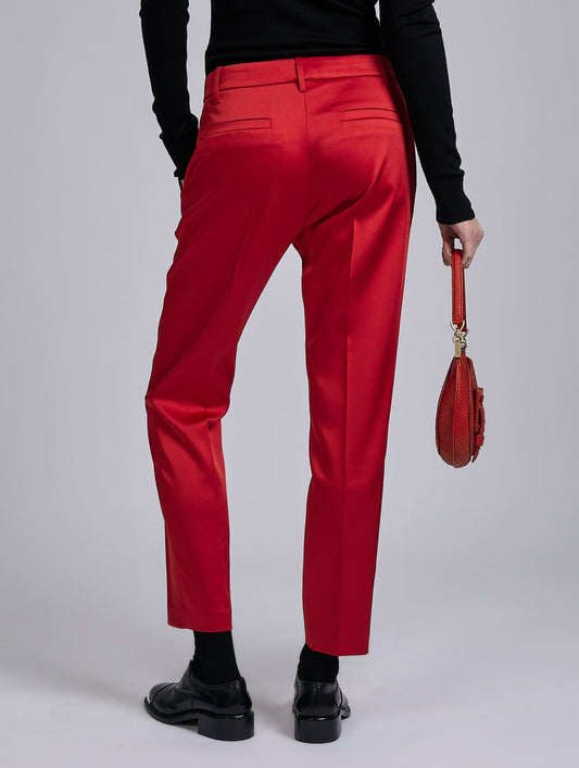 Red satin Roxy trousers