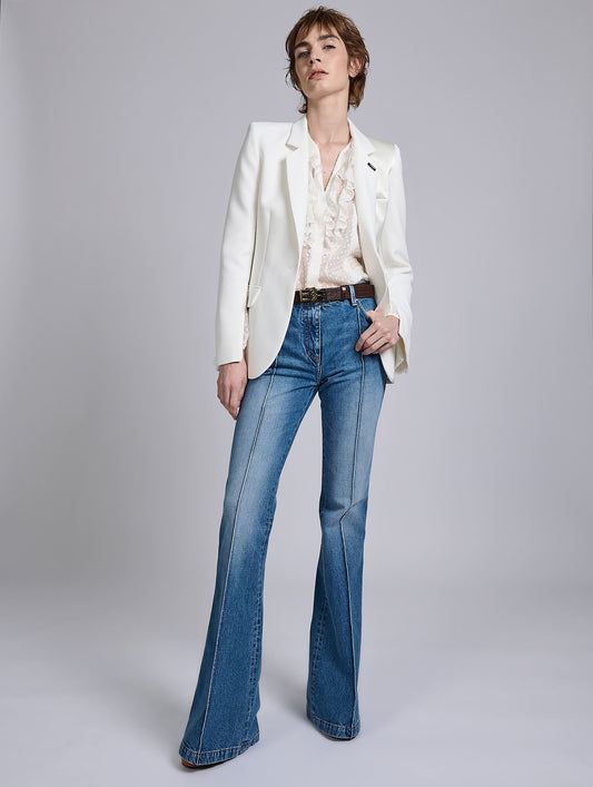 Jean bootleg en denim bleu