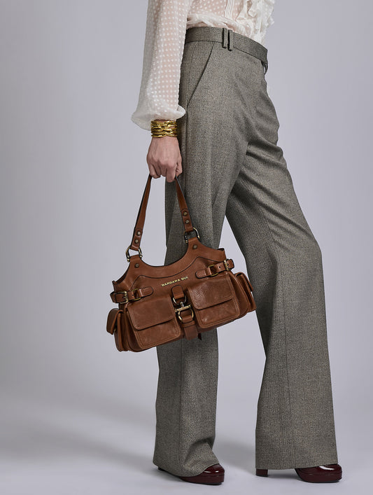 Sac "BB Re-edition" en daim cognac