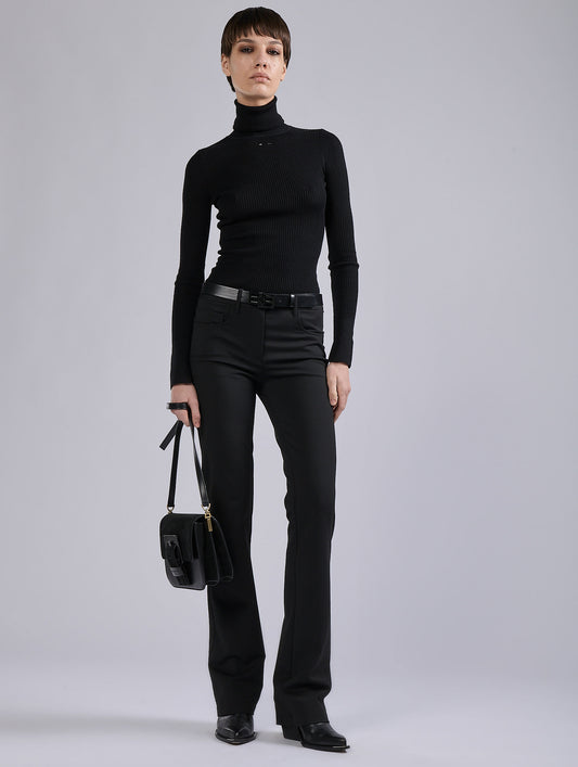 Pantalon 5 poches en jersey milano noir