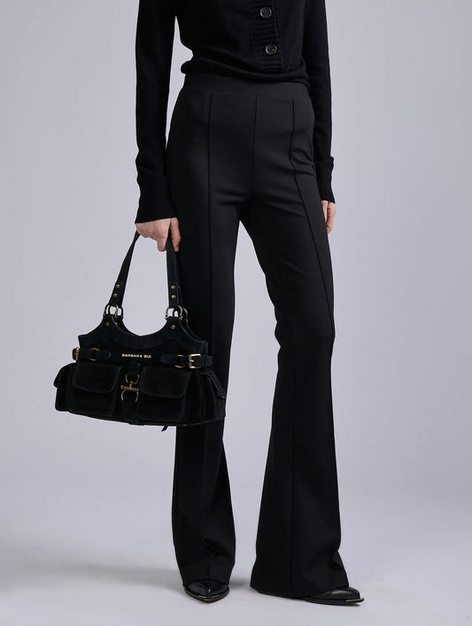 Black Milano jersey bootcut leggings