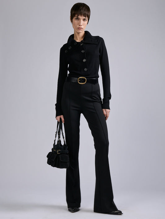 Black Milano jersey bootcut leggings