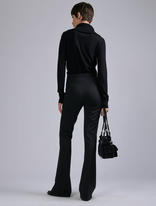 Black Milano jersey bootcut leggings