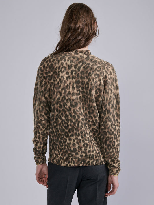 Cardigan en maille imprimé léopard