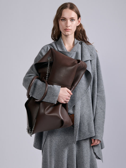 Cardigan en laine et cachemire gris