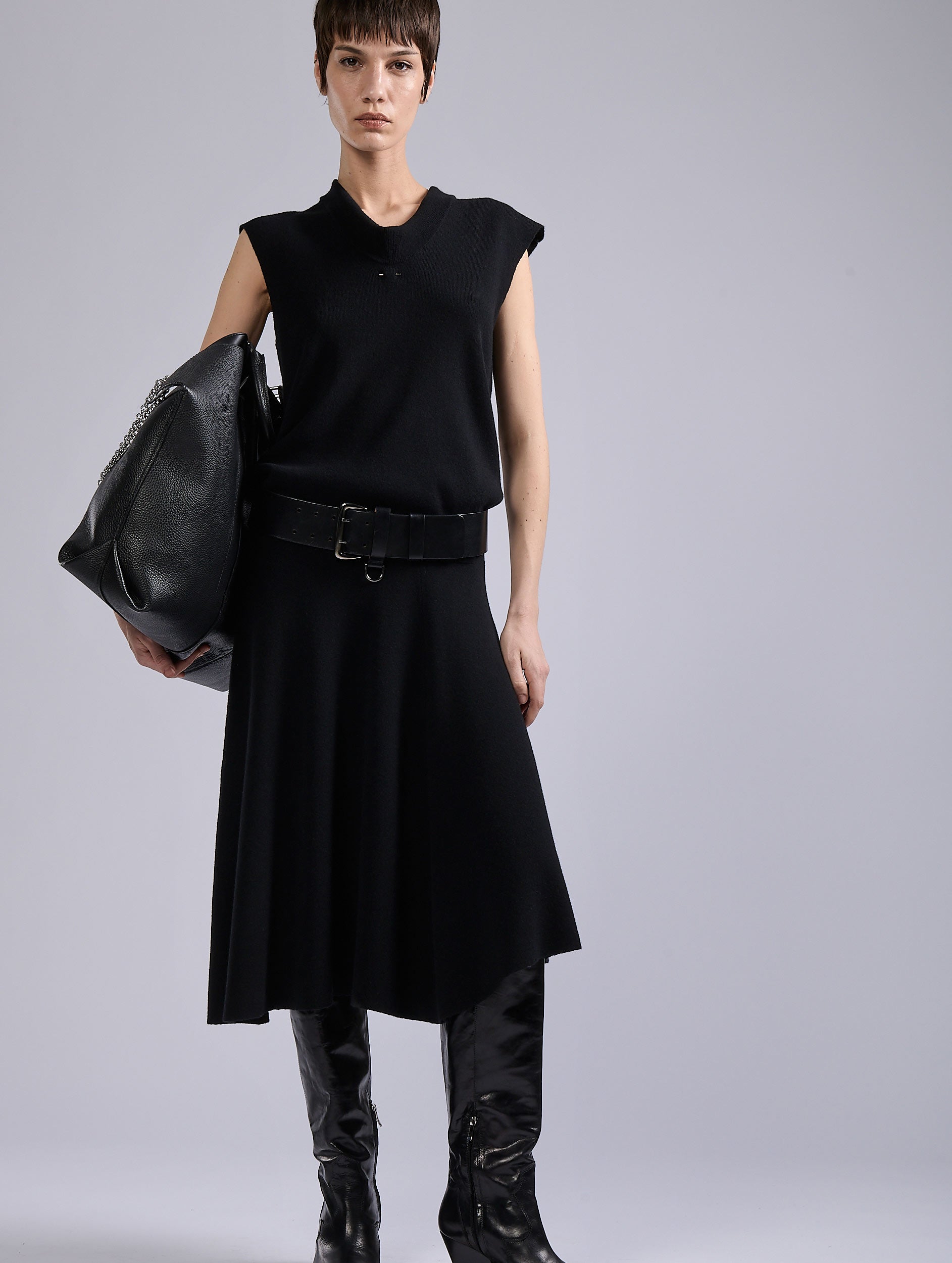 Prêt-à-Porter Femme Pull sans manches en laine et cachemire noir