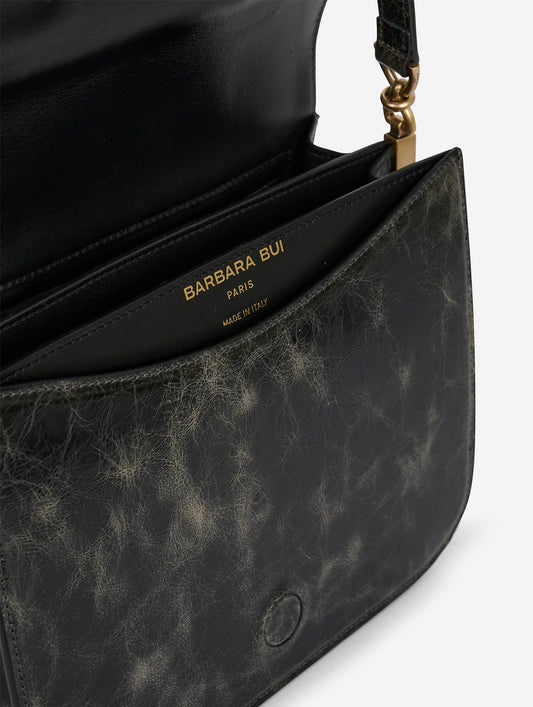 Sac "Touch Me" en cuir verni gris