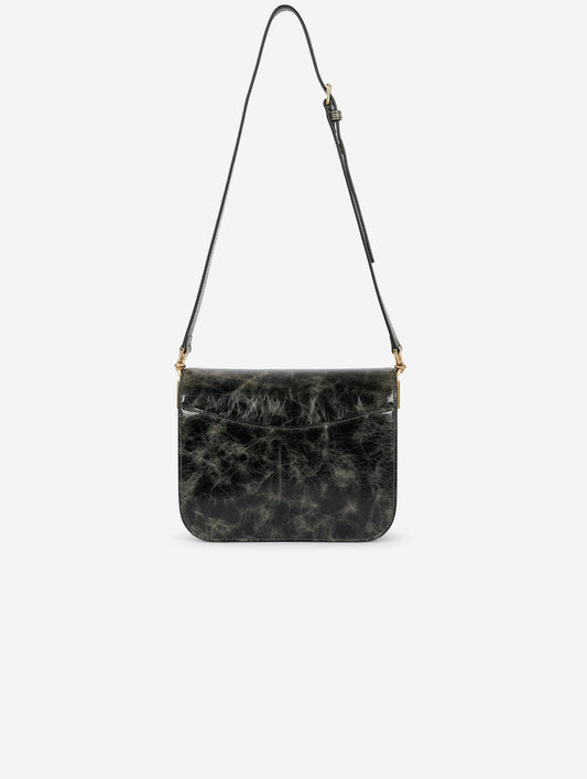 Sac "Touch Me" en cuir verni gris