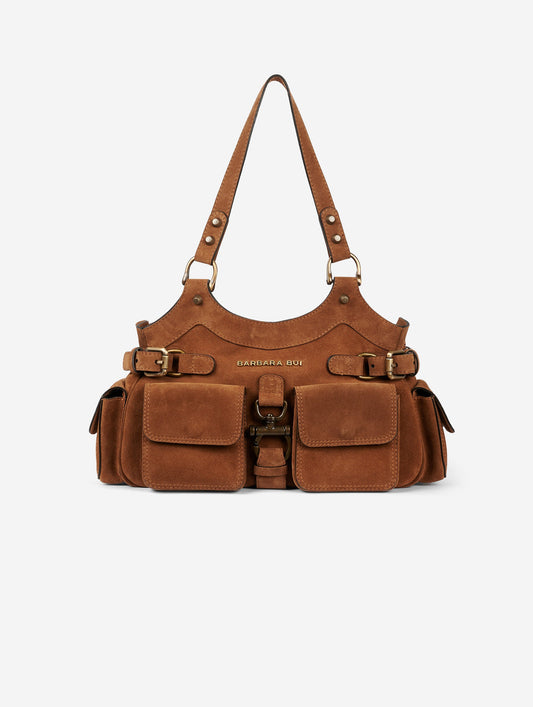 Sac "BB Re-edition" en daim cognac