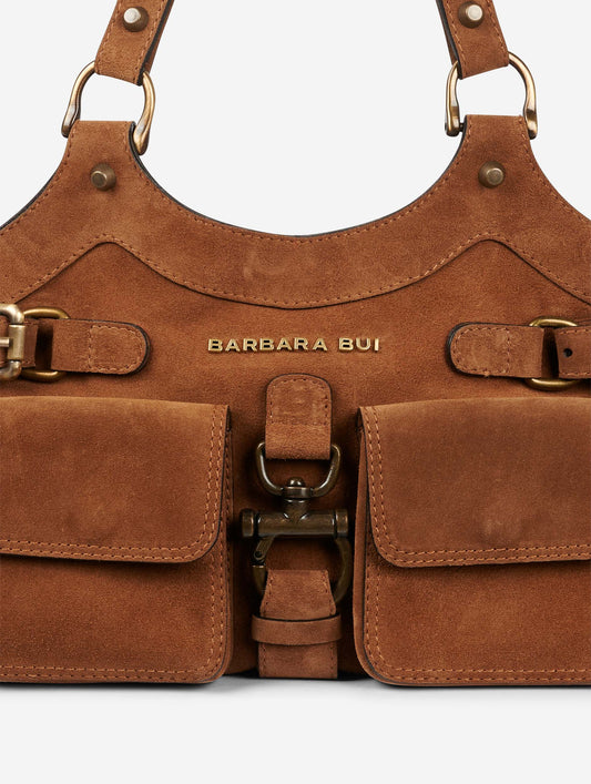 Sac "BB Re-edition" en daim cognac