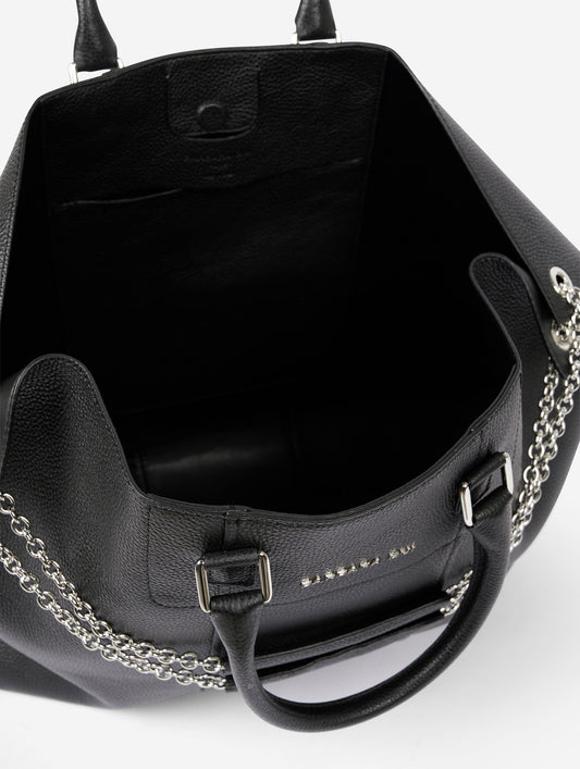 "Big Chamallow" bag in black leather
