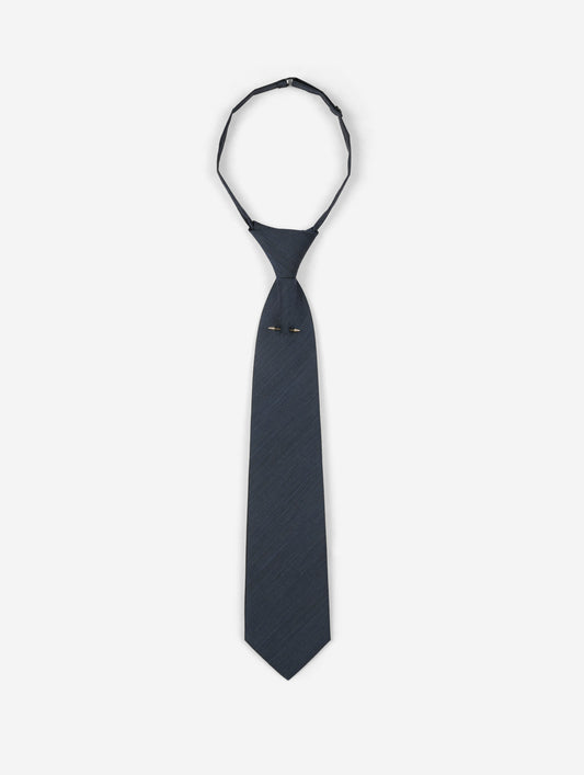 Navy fine wool-silk blend tie