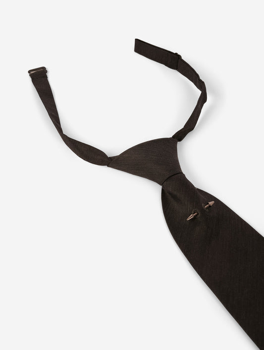 Grey fine wool-silk blend tie