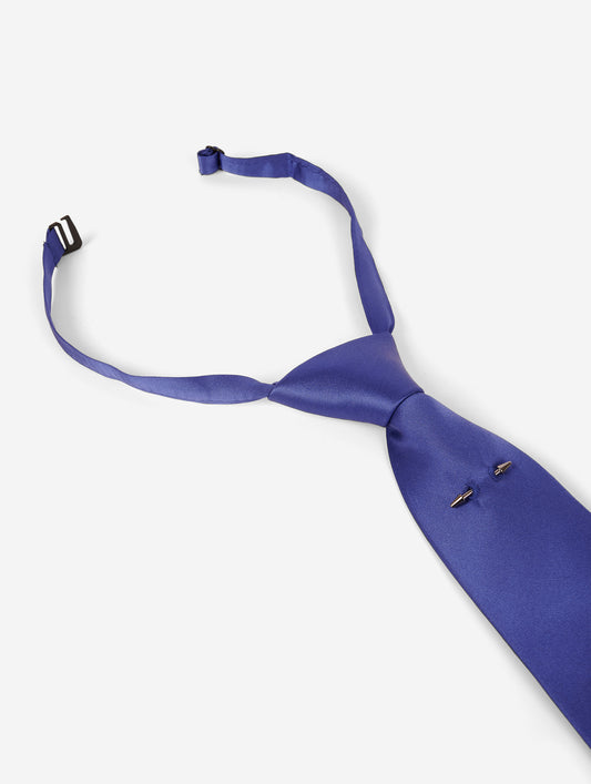 Blue silk satin tie
