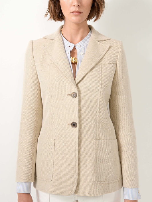 Sand linen drill jacket