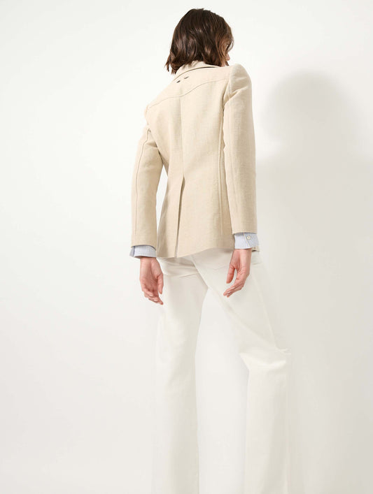 Sand linen drill jacket