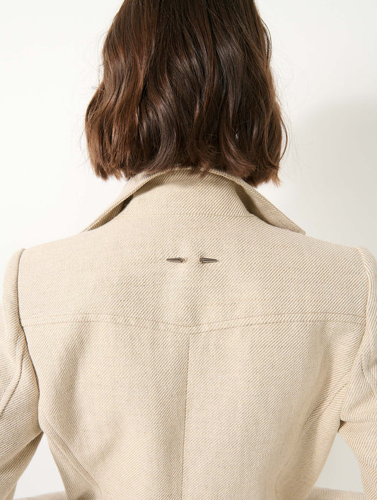 Sand linen drill jacket