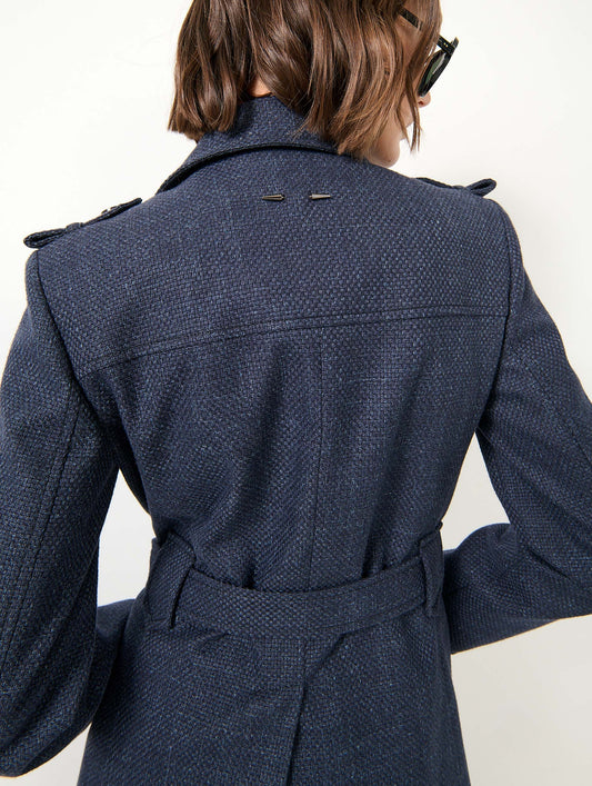 Veste saharienne en natté navy