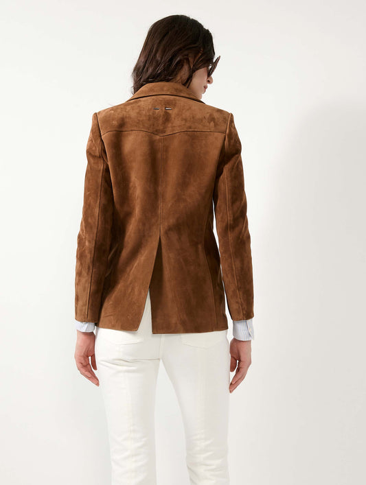 Veste en agneau velours marron
