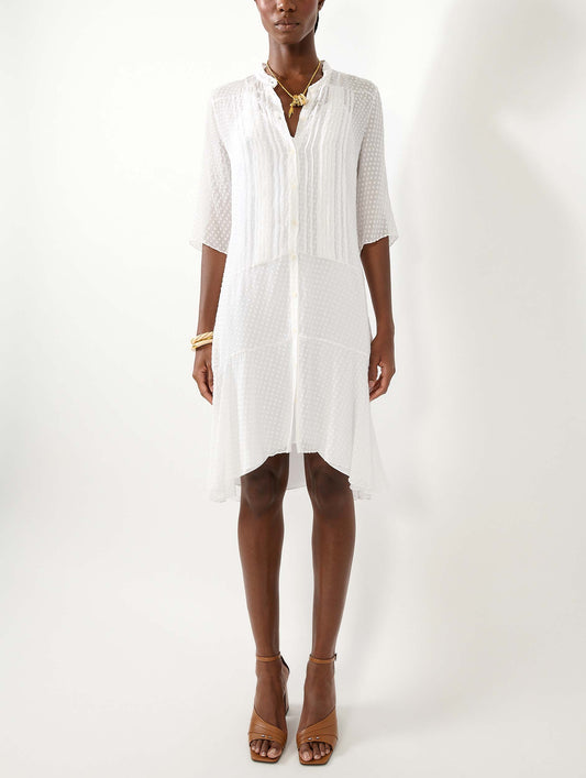 Robe en soie plumetis blanche