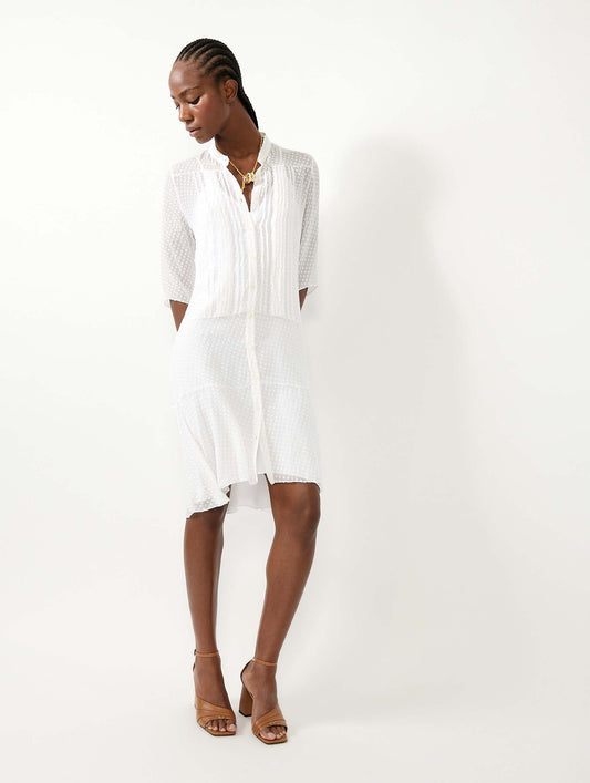 Robe en soie plumetis blanche