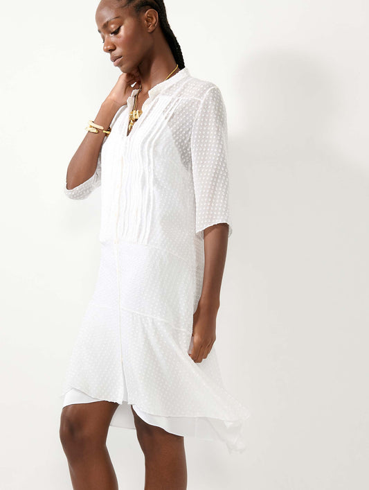 Robe en soie plumetis blanche