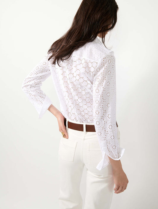 Chemise en broderie anglaise blanche