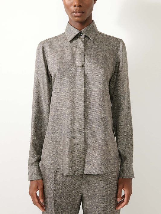 Chemise en twill de soie imprimé Lino