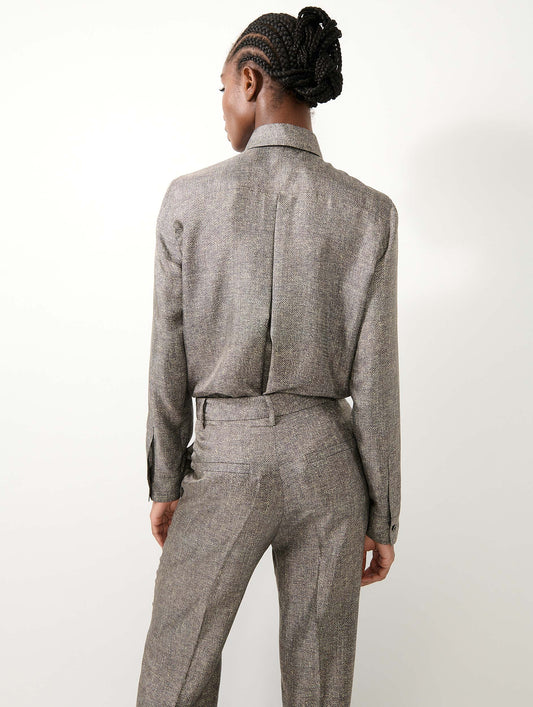 Chemise en twill de soie imprimé Lino