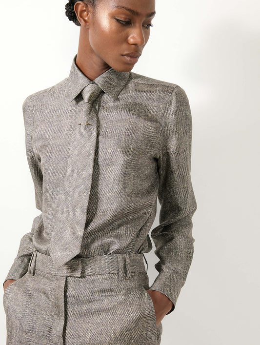Chemise en twill de soie imprimé Lino