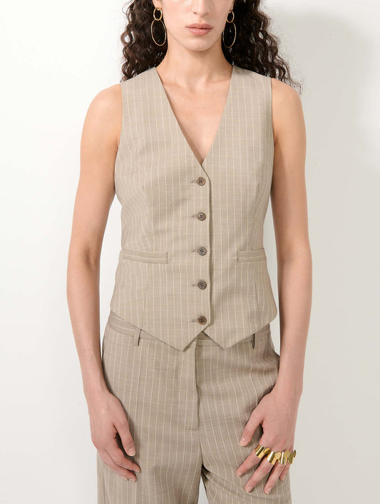 Sand tennis pinstripe waistcoat