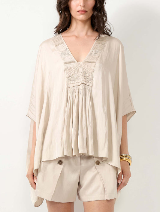 Champagne Angel Skin embroidered top