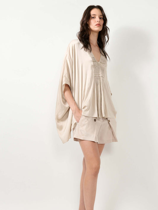 Champagne Angel Skin embroidered top