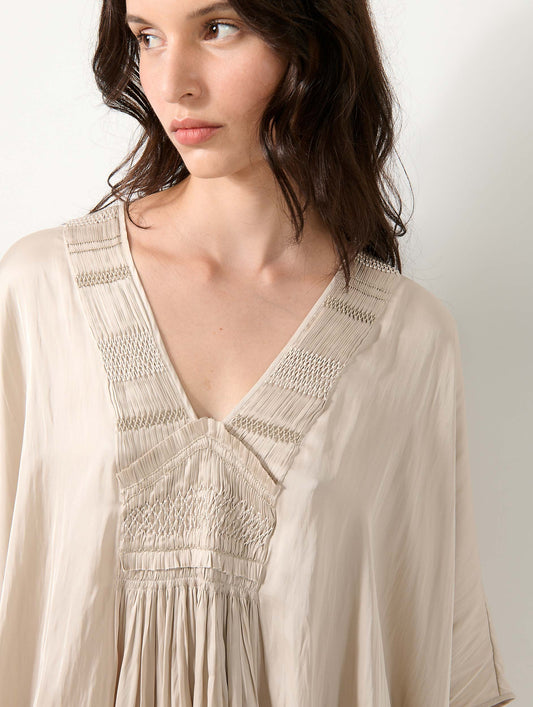 Champagne Angel Skin embroidered top