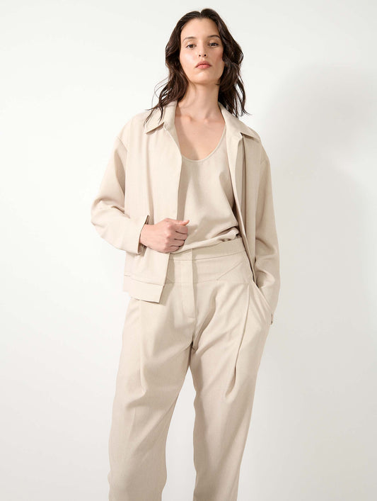 Débardeur en crêpe imprimé sable