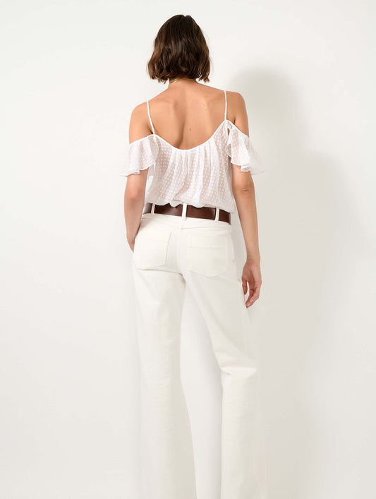 Caraco en soie plumetis blanc