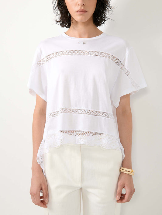 White Tee-shirt with lace insert