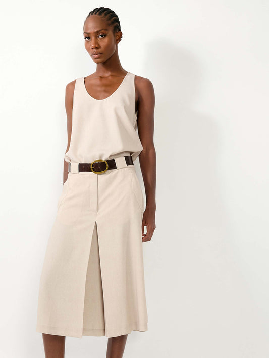 Jupe culotte en crêpe imprimé sable