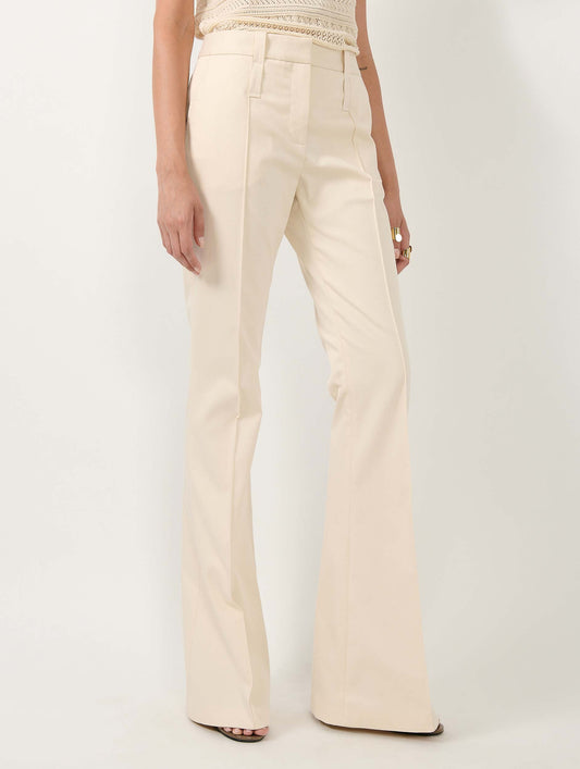 Pantalon bootleg en coton stretch sable