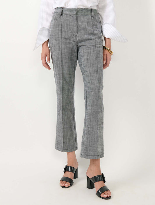 Pantalon 7/8 en sergé de coton gris