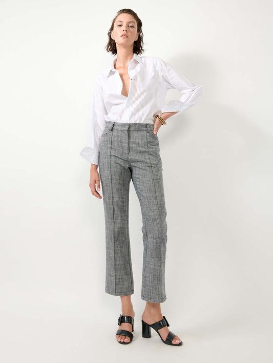 Pantalon 7/8 en sergé de coton gris